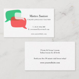 Carte De Visite Professeur de langue italienne