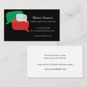 Carte De Visite Professeur de langue italienne