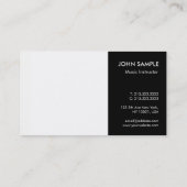 Carte De Visite Professeur de leçons de piano de musique (Dos)