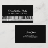 Carte De Visite Professeur de Leçons de Piano Studio de Musique (Devant / Derrière)