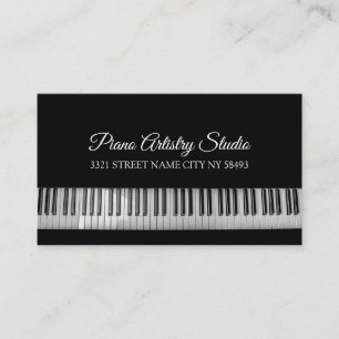 Carte De Visite Professeur de Leçons de Piano Studio de Musique
