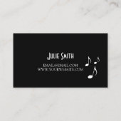 Carte De Visite Professeur de Leçons de Piano Studio de Musique E (Dos)