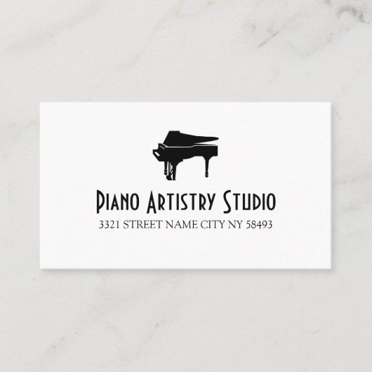 Carte De Visite Professeur de Leçons de Piano Studio de Musique E (Devant)