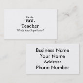 Carte De Visite Professeur de l'EEL (Devant / Derrière)