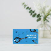 Carte De Visite Professeur de mandoline Bleu (Debout devant)