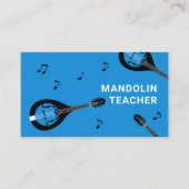 Carte De Visite Professeur de mandoline Bleu (Devant)