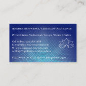 Carte De Visite Professeur de marine Yoga privé (Dos)