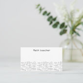 Carte De Visite professeur de mathématiques de tableau blanc de ma (Debout devant)