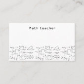 Carte De Visite professeur de mathématiques de tableau blanc de ma (Devant)