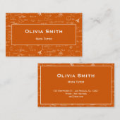 Carte De Visite Professeur de mathématiques orange formule (Devant / Derrière)