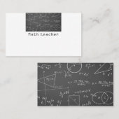 Carte De Visite Professeur de mathématiques tableau noir de mathém (Devant / Derrière)