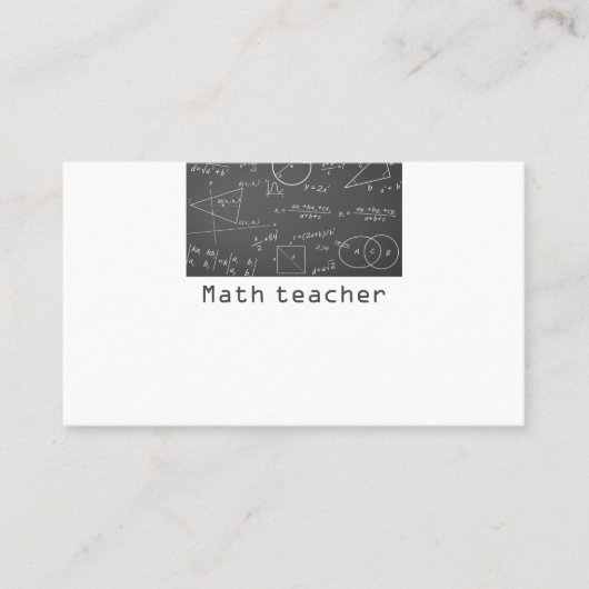 Carte De Visite Professeur de mathématiques tableau noir de mathém (Devant)