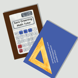 Carte De Visite Professeur de mathématiques tutorat professeur de 