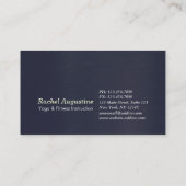 Carte De Visite Professeur de méditation de studio de yoga Coach d (Dos)