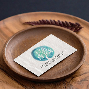 Carte De Visite Professeur de méditation de yoga élégant arbre bla