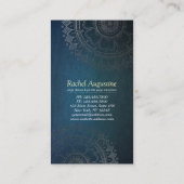 Carte De Visite Professeur de méditation de yoga Mandala vert bleu (Dos)