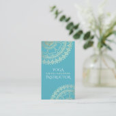 Carte De Visite Professeur de méditation de yoga Mandala vert bleu (Debout devant)
