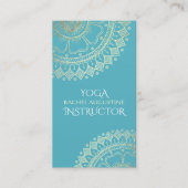Carte De Visite Professeur de méditation de yoga Mandala vert bleu (Devant)
