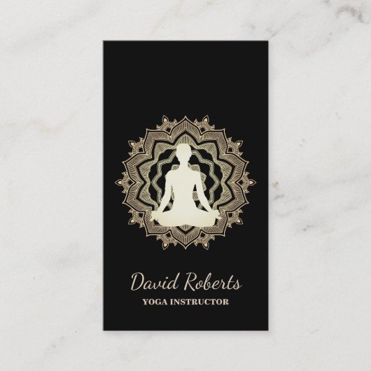 Carte De Visite Professeur de méditation Yoga Lotus Mandala (Devant)