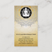 Carte De Visite Professeur de méditation Yoga Lotus Mandala (Dos)