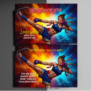 Carte De Visite Professeur de Muay Thai Arts Martiaux Kickboxing