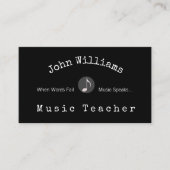 Carte De Visite Professeur de musique (Devant)