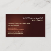 Carte De Visite Professeur de musique (Dos)