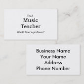 Carte De Visite Professeur de musique (Devant / Derrière)