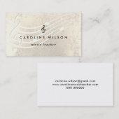 Carte De Visite professeur de musique black treble clef sur la mél (Devant / Derrière)