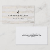 Carte De Visite professeur de musique black treize clef sur les fa (Devant / Derrière)