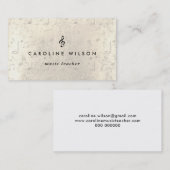 Carte De Visite professeur de musique black treize clef sur les fa (Devant / Derrière)