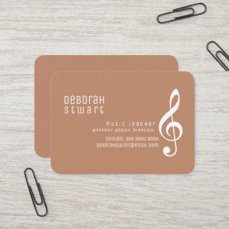 Carte De Visite Professeur de Musique Boho Brun Terracotta