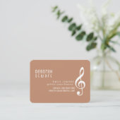 Carte De Visite Professeur de Musique Boho Brun Terracotta (Debout devant)