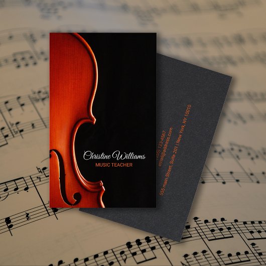Carte De Visite Professeur de musique classique pour cordes Profes