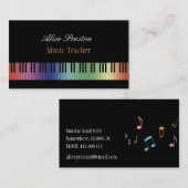 Carte De Visite Professeur de musique | coloré (Devant / Derrière)