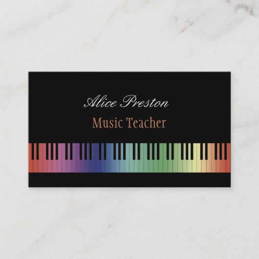 Carte De Visite Professeur de musique | coloré (Devant)