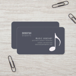 Carte De Visite Professeur de musique Cours particuliers gris plom