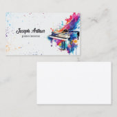 Carte De Visite Professeur de musique d'art de piano (Devant / Derrière)