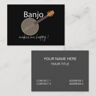 Carte De Visite Professeur de musique de Banjo