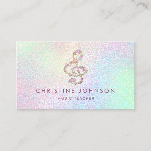 Carte De Visite professeur de musique de clef fleurie (Devant)