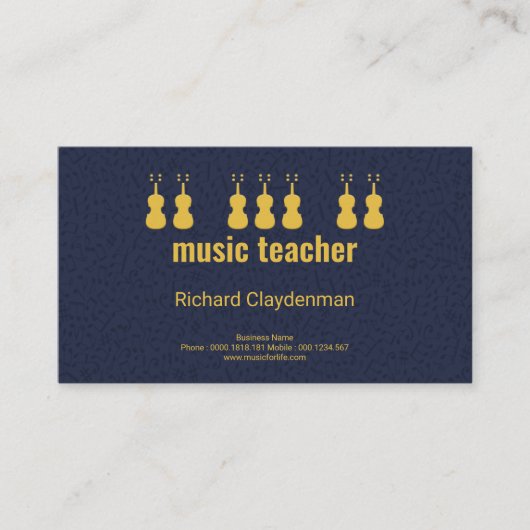 Carte De Visite Professeur de musique de flottement créatif de (Devant)