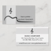 Carte De Visite Professeur de musique de guitare avec acoustique m (Devant / Derrière)