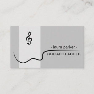 Carte De Visite Professeur de musique de guitare avec musicien aco