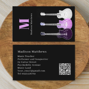 Carte De Visite Professeur de Musique de Guitare Musicien Professi