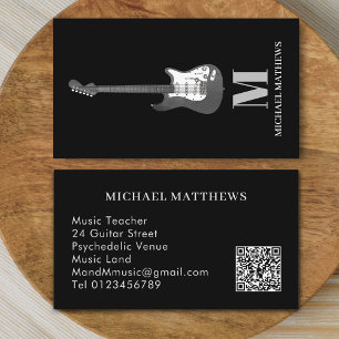 Carte De Visite Professeur de Musique de Guitare Musicien Professi