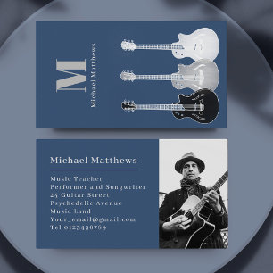 Carte De Visite Professeur de Musique de Guitare Musicien Professi