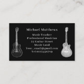 Carte De Visite Professeur de musique de guitare professionnelle (Dos)