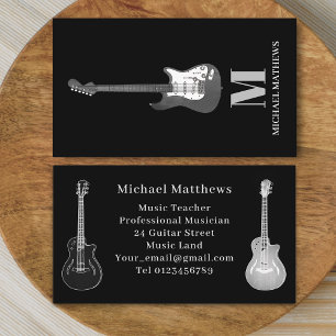 Carte De Visite Professeur de musique de guitare professionnelle