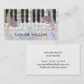 Carte De Visite professeur de musique de mermaid design (Devant / Derrière)