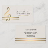 Carte De Visite Professeur de musique de musicien avec les notes (Devant / Derrière)